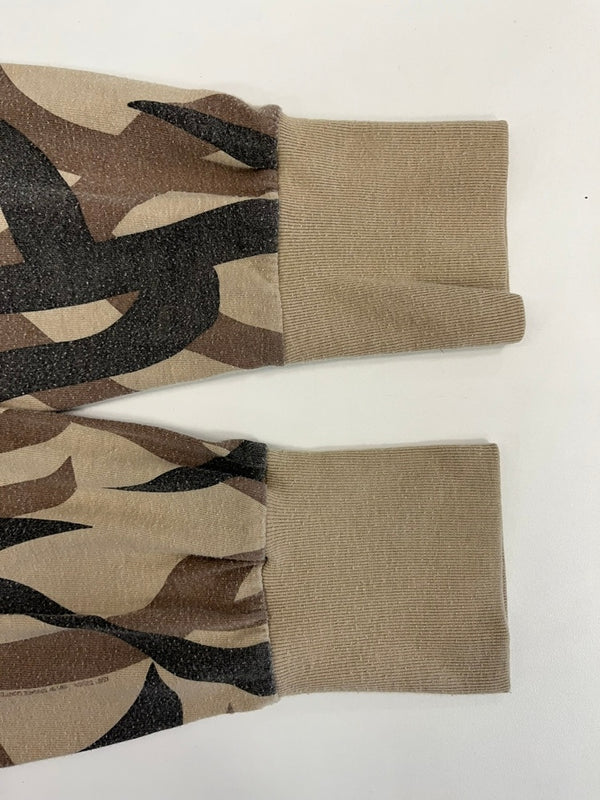 エーサット ASAT camouflage トライバルカモ 迷彩 クルーネック 長袖カットソー XL ロンT ベージュ LLサイズ 101MT-4083