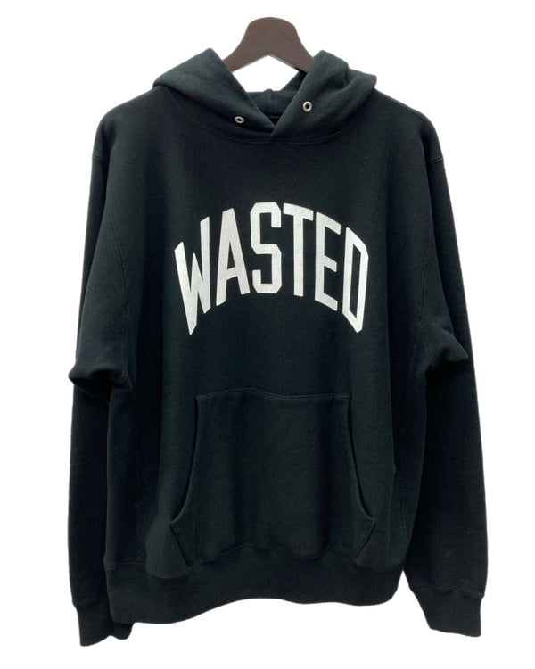 ウェイステッドユース WASTED YOUTH HEAVY WEIGHT HOODIE ヘビー ウェイト フーディ 黒 パーカ ロゴ ブラック Lサイズ 104MT-1772