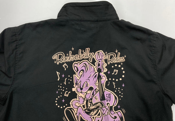グッドロッキン GOOD ROCKIN' ROCKABILLY CAT スウィングトップ ロカビリー ルード 黒 ジャケット プリント ブラック Lサイズ 104MT-1792