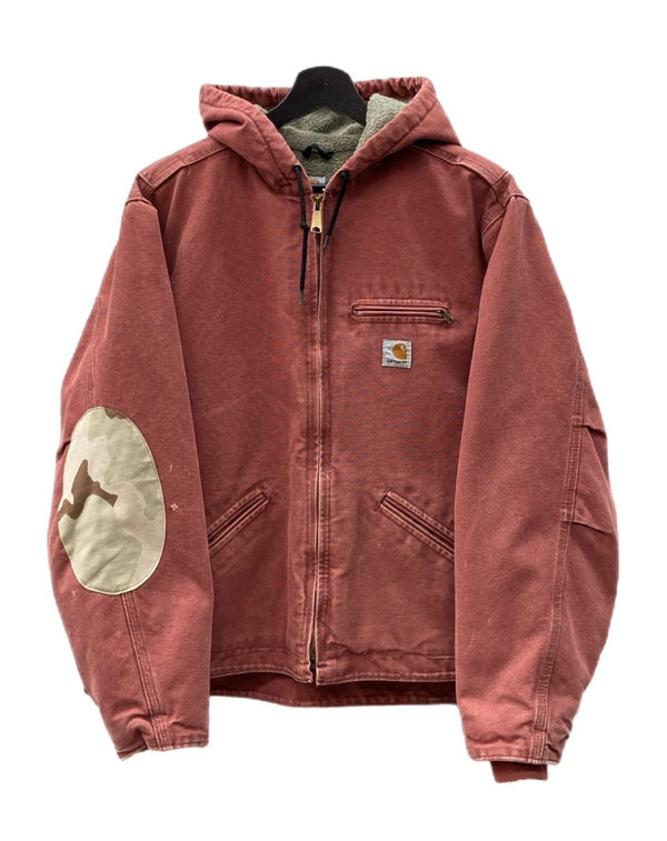 カーハート Carhartt ACTIVE JACKET アクティブ ジャケット 裏地ボア ダック ジップアップ アウター 赤 ジャケット ロゴ レッド XLサイズ 104MT-1458