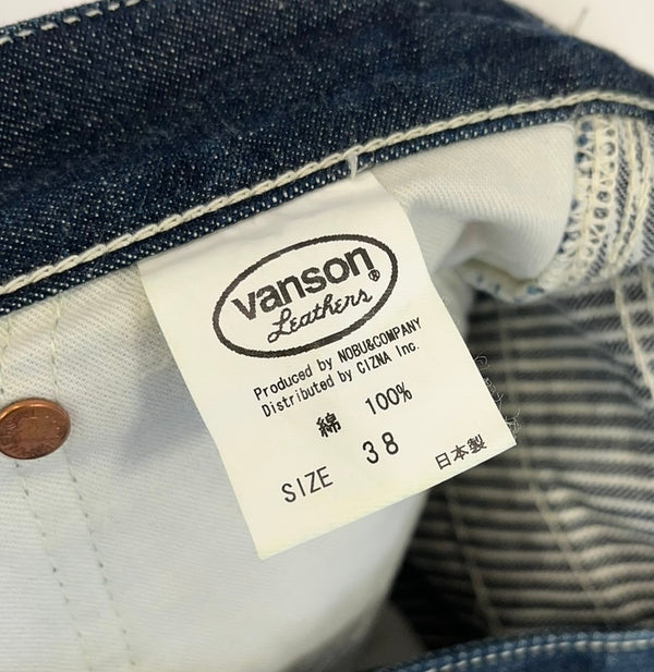バンソン VANSON Leathers ヒッコリー デニム ペインターパンツ ワークパンツ ジーンズ カーゴパンツ ネイビー 38インチ 101MB-645