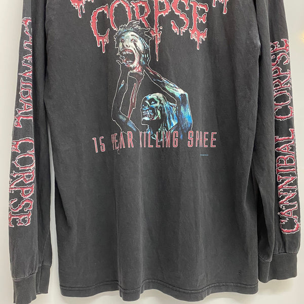 【曜日割引対象外】 ヴィンテージ vintage Cannibal Corpse 15 Year Killing Spree 2003 バンド ロンT ブラック Lサイズ 201MT-3921 VB