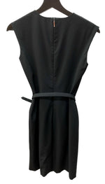 ラルフローレン RalphLauren ローレンラルフローレン ブラックレーベル ノースリーブワンピース 膝丈 Vネック ウエストマーク BLACK 黒 ワンピース 無地 ブラック SIZE00 104LT-119