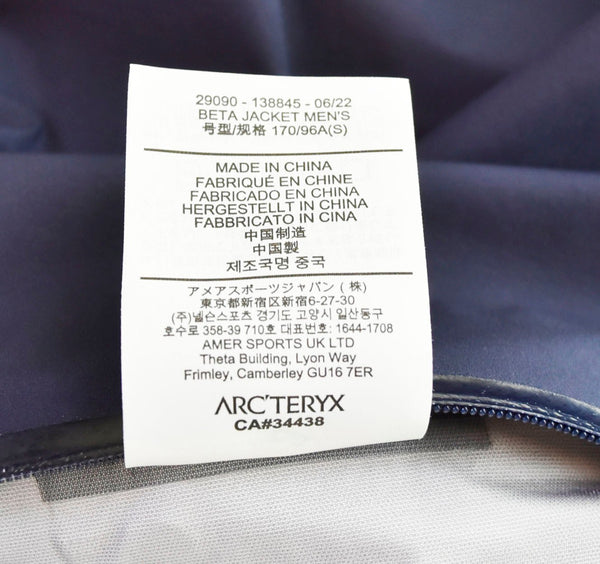 アークテリクス ARC’TERYX BETA JACKET ベータ ジャケット  29090-138845 ジャケット ネイビー Sサイズ 103MT-1140