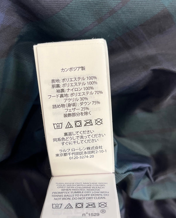 ラルフローレン RalphLauren ダウンジャケット フード バイカラー オレンジ×青 ジャケット ブルー Sサイズ 101MT-5391