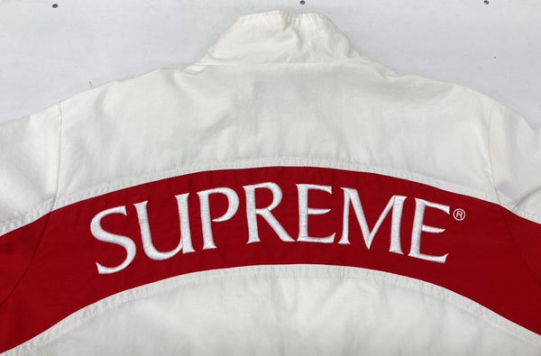 シュプリーム SUPREME 17AW Arc Track Jacket アーチ ロゴ トラック ジャケット ジップアップ ナイロン ジャケット 白 ジャケット ロゴ ホワイト Mサイズ 104MT-2319