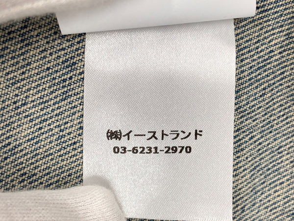 オフホワイト OFF-WHITE 18AW グラディエント アロー デニム Gジャン シルバープレート バックプリント ダメージ加工 ヴィンテージ加工 イタリア製 BLUE 青 OMYE005F18166005 ジャケット ロゴ ブルー Lサイズ 104MT-1837