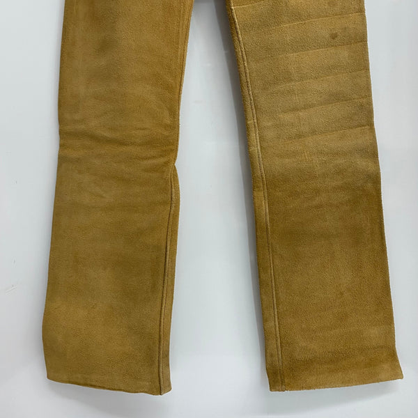 【曜日割引対象外】 リアルマッコイズ JOE McCOY ジョーマッコイ Suede Trousers レザー 305 ボトムスその他 黄色 29×36サイズ 201MB-919 VB