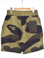 アベイシングエイプ A BATHING APE カモ柄 スウェットショートパンツ 001SPH801009M ハーフパンツ マルチカラー Mサイズ 103MB-628