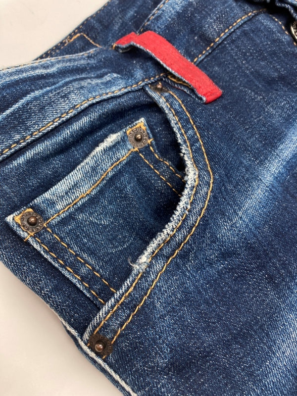 ディースクエアード DSQUARED2 Blue With Paint Pattern Lettering Printed ペイント デニム パンツ Cool Guy Jean ボタンフライ ジーンズ Gパン スキニー 加工 青 ロゴ S74LB1074 デニム ブルー サイズ 42 104MB-316