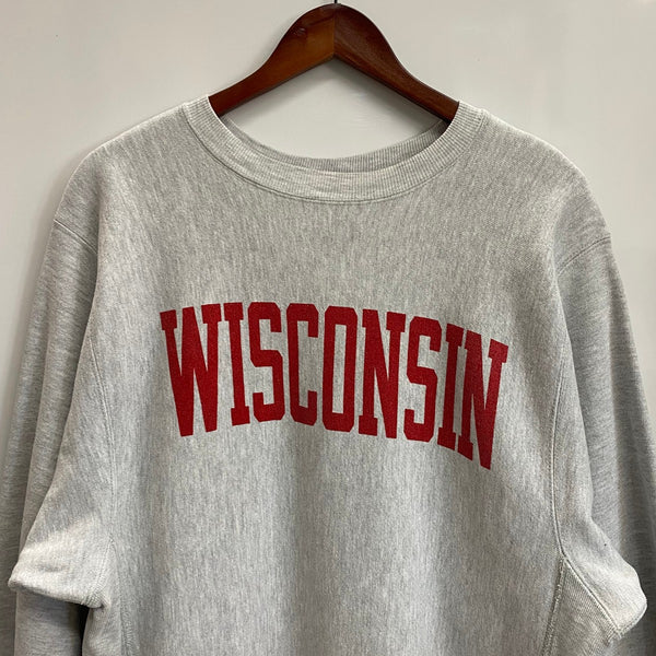 【曜日割引対象外】 チャンピオン Champion 90's REVERSE WEAVE USA製 WISCONSIN スウェット グレー XLサイズ 201MT-3657 VB