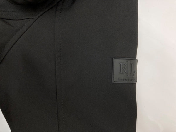 ラルフローレン RalphLauren ローレン LAUREN 現行タグ Quilted Bib Hooded Jacket ダブルクロージャー フーディ コート 二重ジップ キルティング ゴムシャーリング ミディ丈 BLACK 黒 20717S8AA ジャケット ロゴ ブラック Mサイズ 104LT-208