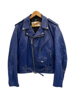 ショット SCHOTT Perfeecto 618 バイカータグ ダブルライダースジャケット 青 38 ジャケット ブルー 101MT-5441