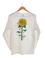 US US古着 90's the Aussie T company ひまわりロングスリーブTシャツ Here Come The Sun 向日葵 Sun flower ロンT ホワイト Sサイズ 103MT-3027