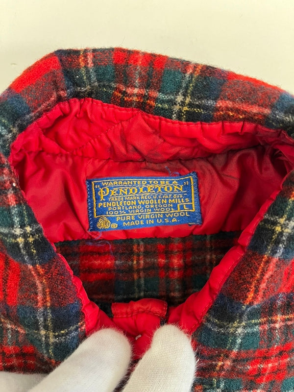 ペンドルトン PENDLETON 70s 70年代 ウール シャツ タータンチェック USA製 アメリカ製 Vintage 赤 長袖シャツ レッド Lサイズ 101MT-5196
