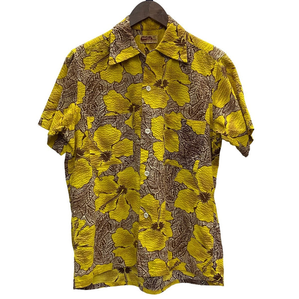 【曜日割引対象外】 ヴィンテージ vintage ~60's SHAPELY シアサッカー 半袖シャツ Sサイズ イエロー 201MT-4168 VB