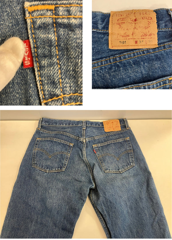 リーバイス Levi's 90's~00's 501 ボタン裏553 アメリカ製 MADE IN USA VINTAGE ヴィンテージ デニム ブルー W34L32 101MB-663