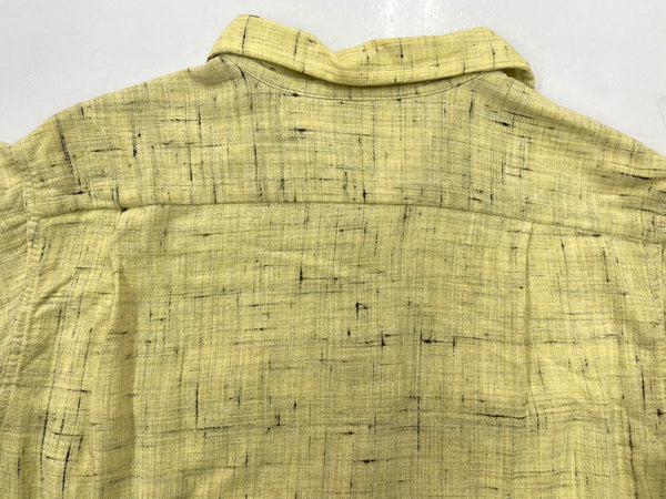 ヴィンテージ vintage 50s 60s B.V.D. オープンカラー 開襟 丸襟 カスリ 黄色 長袖シャツ 総柄 イエロー Mサイズ 104MT-1372