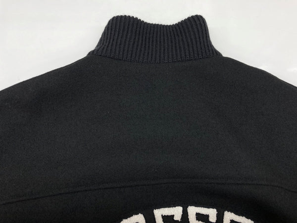 マシス MASSES 22AW MELTON ZIP JKT メルトン ジップアップ フロントジップ ハイネック WOOL ウール 毛 ワッペン 日本製 BLACK 黒 ジャケット ロゴ ブラック Mサイズ 104MT-1952