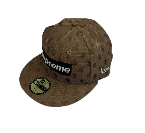 シュプリーム SUPREME ×NEW ERA  MONOGRAM BOX LOGO  ニューエラ モノグラム ボックスロゴ ベースボールキャップ 帽子 メンズ帽子 キャップ ブラウン 101hat-140