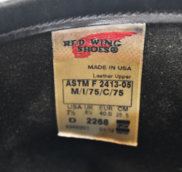レッドウィング RED WING ENGINEER BOOTS エンジニアブーツ 黒 2268 メンズ靴 ブーツ エンジニア ブラック 25.5cm 103S-1023