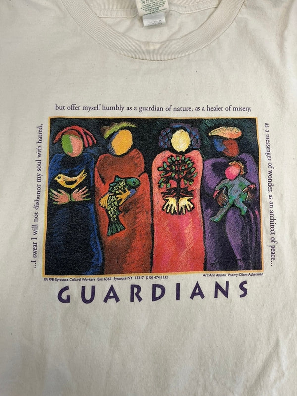 パタゴニア PATAGONIA 90s～ Vintage ヴィンテージ Beneficial T's USA製 アート GUARDIANS 環境保護 半袖 白 XL Tシャツ ホワイト LLサイズ 101MT-4783