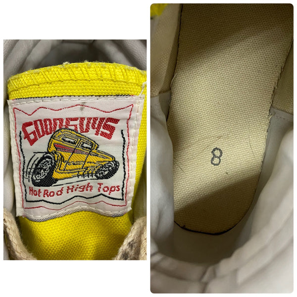 【曜日割引対象外】 グッドガイズ GOOD GUYS 80's ファイヤーパターン ハイカット メンズ靴 スニーカー イエロー 26cmサイズ 201-shoes1586 VB