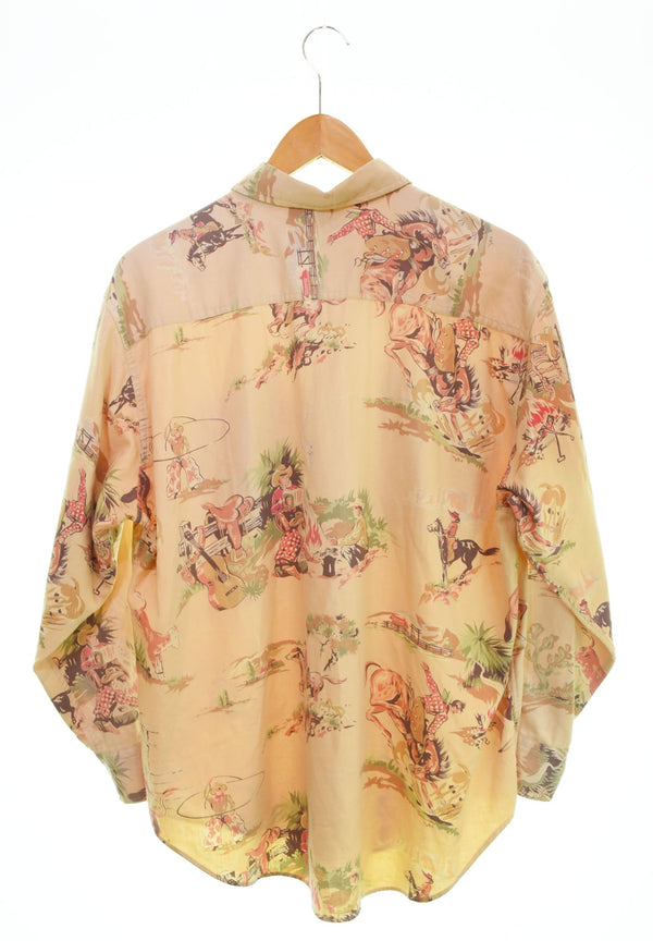ラルフローレン RalphLauren 90s 総柄シャツ ロデオ柄 カウボーイ柄 猫目ボタン 10 長袖シャツ マルチカラー 103MT-2598