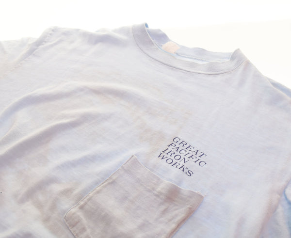グレート パシフィック アイアン ワークス THE GREAT PACIFIC IRON WORKS 70's POCKET T-SHIRTS VINTAGE Tee 70年代 70s ヴィンテージ アウトドア  L Tシャツ ブルー 103MT-2986