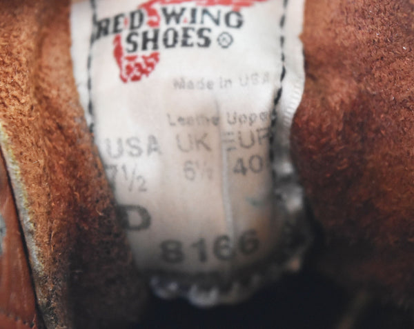 レッドウィング RED WING 8166 クラシック ラウンド ワークブーツ 茶 8166 メンズ靴 ブーツ ワーク ブラウン 7 1/2 25.5cm 103S-1121