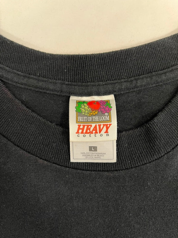 ハーレーダビッドソン Harley-Davidson 00's 00s Street Vibrations 2000 ストリートバイブレーション メタル ミュージック 炎 プリント 黒 バイカー Tシャツ ブラック Lサイズ 101MT-4531