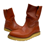 【曜日割引対象外】 レッドウィング RED WING 90's USA製 緑犬タグ 6.5 E ペコスブーツ メンズ靴 ブーツ ペコスタイプ ブラウン 25cmサイズ 201-shoes1474 VB