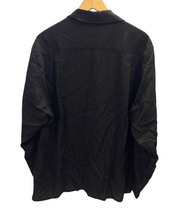 ワコマリア WACKO MARIA SWITCHING OPEN COLLAR SHIRT BLACK スウィッチング オープンカラーシャツ 黒 MADE IN JAPAN 23FW-WMS-OC08 長袖シャツ ブラック Mサイズ 101MT-2106