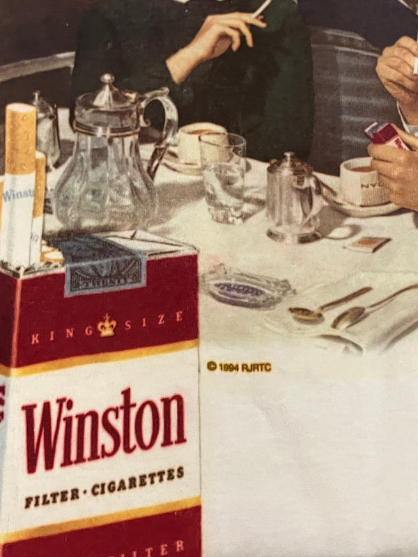 ヴィンテージ vintage 90's 90年代 DELTA  Winston WINNERS CLUB ウィンストン 企業モノ アートT ポケットTシャツ ポケT MADE IN USA アメリカ製 XL Tシャツ ホワイト LLサイズ 101MT-5185