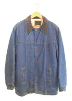 ラングラー Wrangler 70s ランチコート 70's ボアライナー デニムカバーオール ジャケット ネイビー Lサイズ 103MT-2695