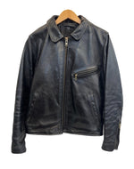 バンソン VANSON 襟付きシングル ライダース レザー ジャケット USA製 アメリカ製 黒  表記サイズ38 ジャケット ブラック 101MT-4559