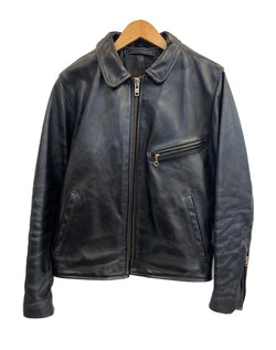 バンソン VANSON 襟付きシングル ライダース レザー ジャケット USA製 アメリカ製 黒  表記サイズ38 ジャケット ブラック 101MT-4559