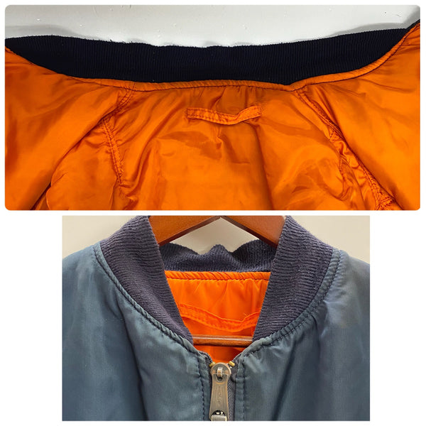 【曜日割引対象外】 アルファ インダストリーズ ALPHA INDUSTRIES 80's 旧タグ USA製 MA-1 フライトジャケット ジャケット ネイビー Lサイズ 201MT-4431 VB