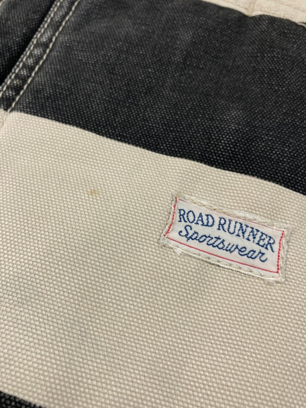 ロードランナー ROAD RUNNER KOBE PRISONER VEST プリズナー ベスト 囚人ベスト ダック ジップアップ ライダース 紺 ベスト ボーダー ネイビー Mサイズ 104MT-2003