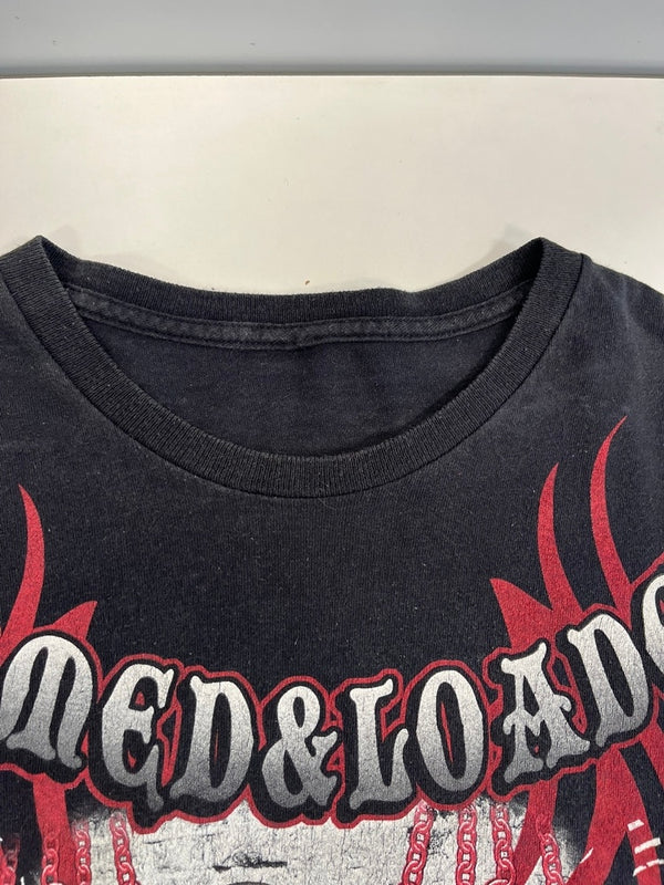 US US古着 POPEYE ポパイ MMA Fighter Armed And Loaded キャラT 黒  Tシャツ ブラック 101MT-4836