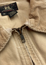 ダブルアールエル RRL 90s DUCK JACKET ダック ジャケット デトロイト 三ツ星タグ コーデュロイ USA製 Ralph Lauren 薄茶 ジャケット 無地 ベージュ Mサイズ 104MT-1347