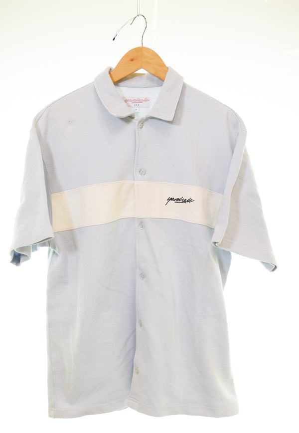 ヤードセール YARDSALE 刺繍 ロゴ 半袖シャツ 半袖シャツ ブルー Lサイズ 103MT-3086