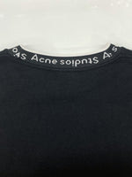 アクネストゥディオズ Acne Studios FULTON LOGO RIB SWEATSHIRT ネックロゴ スウェットシャツ クルーネック 裏起毛 黒 FN-MN-SWEA000176 スウェット ロゴ ブラック XLサイズ 104MT-969