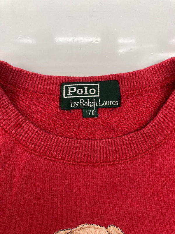 ラルフローレン RalphLauren POLO BEAR SWEATSHIRT ポロ ベア スウェット シャツ ホッケー トレーナー 長袖 赤 サイズ 170 スウェット プリント レッド 104MT-2051