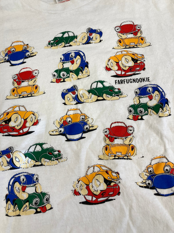 ヴィンテージ vintage 00’s 00s Fruit of the Loom FARFUGNOOKIE CAR 四十八手 車 エロT US古着 Tシャツ ホワイト Mサイズ 101MT-3729