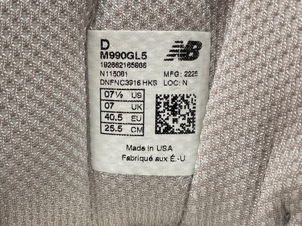 ニューバランス new balance 22年製 990 V5 Vシリーズ ENCAP ランニング ローカット シューズ USA製 灰 M990GL5 メンズ靴 スニーカー グレー 25.5cm 104S-929