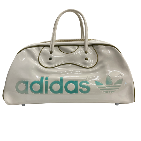 【曜日割引対象外】 アディダス adidas 80's エナメル ボストンバッグ 兼松 日本製 バッグ メンズバッグ ボストンバッグ ホワイト 201goods-805 VB