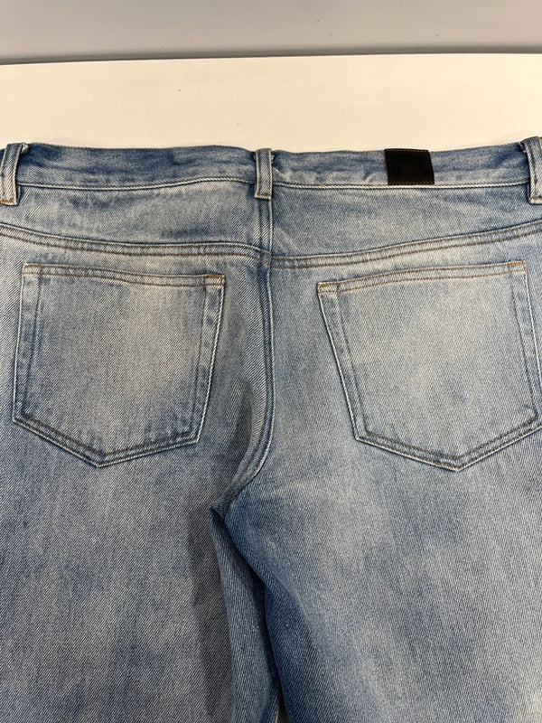 リベンジ REVENGE デニムパンツ インディゴ 刺繍ロゴ y2k 青 デニム ブルー Sサイズ 101MB-760