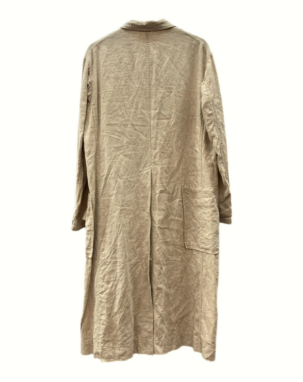 アーツアンドサイエンス ARTS&SCIENCE LINEN COAT リネン コート 麻 ロング丈 胸ポケット 薄茶 サイズ 3 コート 無地 ベージュ 104MT-1054