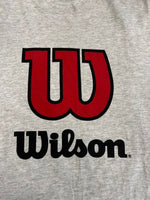US古着 wilson ウィルソン ALL Sport ロゴプリント Star Tennis Academy アメリカ製 シングルステッチ XL Tシャツ グレー LLサイズ 101MT-4530